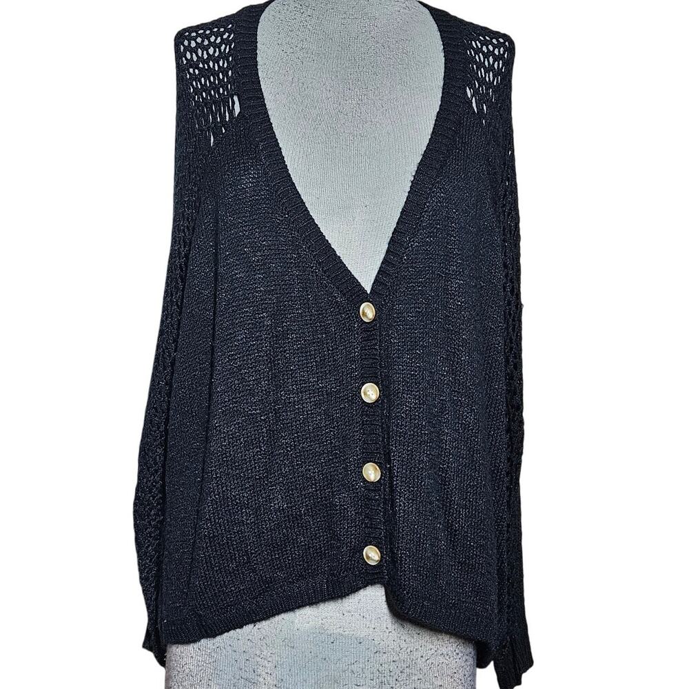 Black Cardigan Sweater Size Large